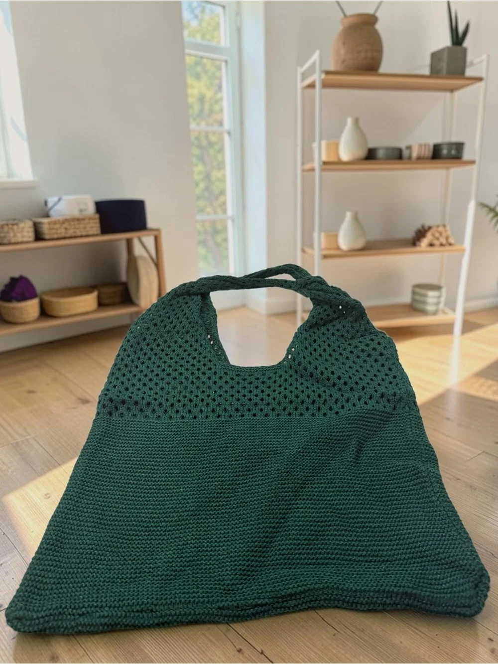 NWT Oversized Crochet Knit Tote Bag Boho Slouchy Shoulder Bag